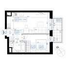Nowe mieszkanie 4F-640 | 37,42 m2 | 2 Pokoje | 1 Piętro