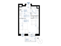 Nowe mieszkanie 4G-670 | 32,12 m2 | 1 Pokoje | 2 Piętro