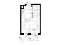 Nowy apartament 4G-719 | 31,00 m2 | 1 Pokoje | 4 Piętro