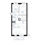 Nowe mieszkanie 4G-738 | 61,61 m2 | 3 Pokoje | 5 Piętro