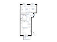 Nowe mieszkanie 4G-646 | 57,23 m2 | 3 Pokoje | 1 Piętro