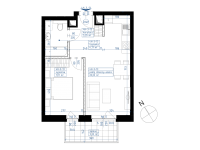Nowe mieszkanie 4H-698 | 40,65 m2 | 2 Pokoje | 3 Piętro