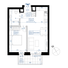 Nowy apartament 4H-723 | 40,65 m2 | 2 Pokoje | 4 Piętro