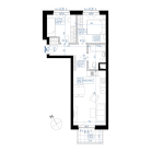 Nowe mieszkanie 4H-742 | 50,39 m2 | 3 Pokoje | 5 Piętro