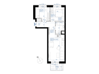 Nowe mieszkanie 4H-742 | 50,39 m2 | 3 Pokoje | 5 Piętro