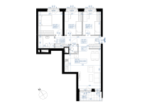 Nowe mieszkanie 4H-650 | 71,94 m2 | 4 Pokoje | 1 Piętro