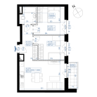 Nowy apartament 4I-701 | 54,27 m2 | 3 Pokoje | 3 Piętro