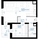Nowy apartament 2H-467 | 47,89 m2 | 2 Pokoje | 1 Piętro